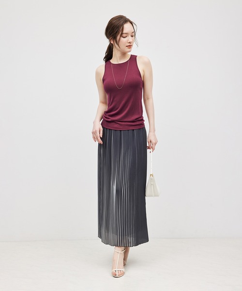 タンクトップ ノースリーブ コットンシルク丸胴フライスカップ付きアメスリタンクトップ レディース ROPE' タンクトップ ノースリーブ コットンシルク丸胴フライス