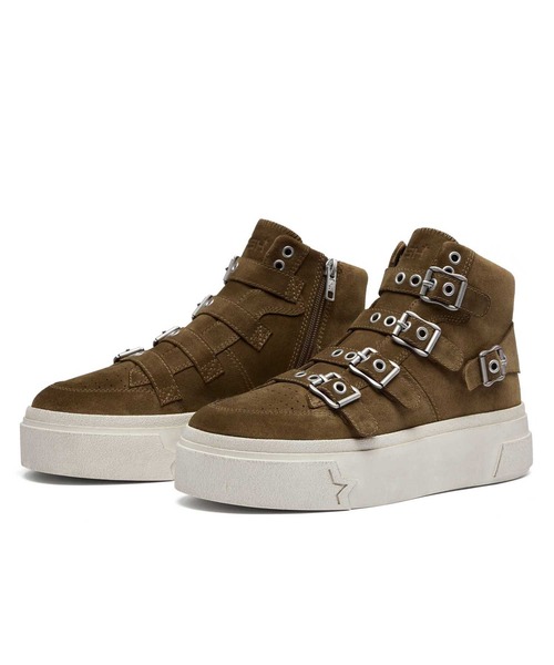 WEST.SHINE　スニーカー、ベルト２点 ASH スニーカー 「STARMOON BUCKLE」厚底ベルトスニーカー