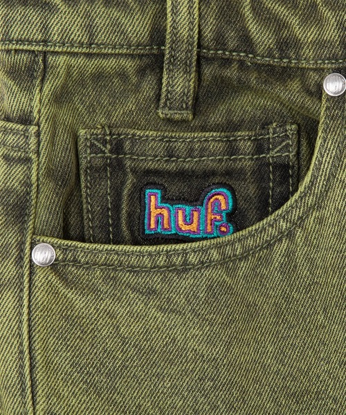 HUF グリーン　cromer デニム ストレート HUF ジーンズ CROMER WASHED PANT / ハフ デニムパンツ メンズ