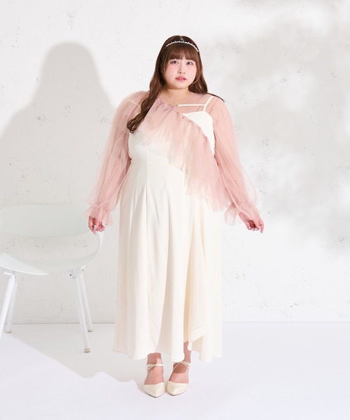 ブラウス シャツ 5wayローズチュールブラウス レディース Louiosy ブラウス シャツ 「大きいサイズ」チュールクロス