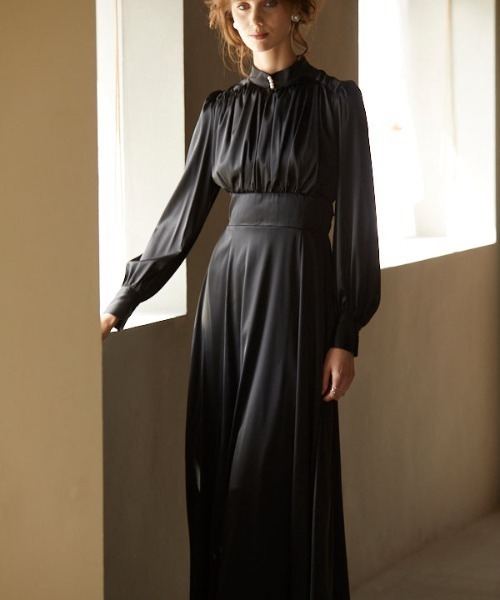 ロングドレス 即納][instock]【RAN SERENE】ロング/ドレス/ワンピース/ブラック/ベア