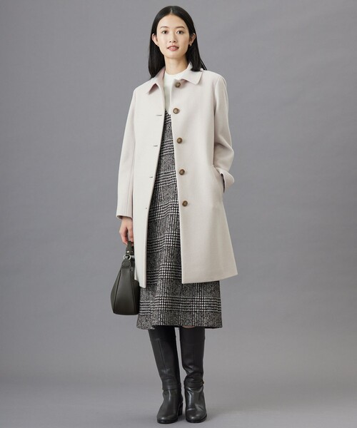 ステンカラーコート コート ショートビーバー ステンカラー レディース