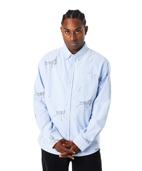 HUF シャツ MANTIS LS OXFORD SHIRT / ハフ 長袖シャツ メンズ 