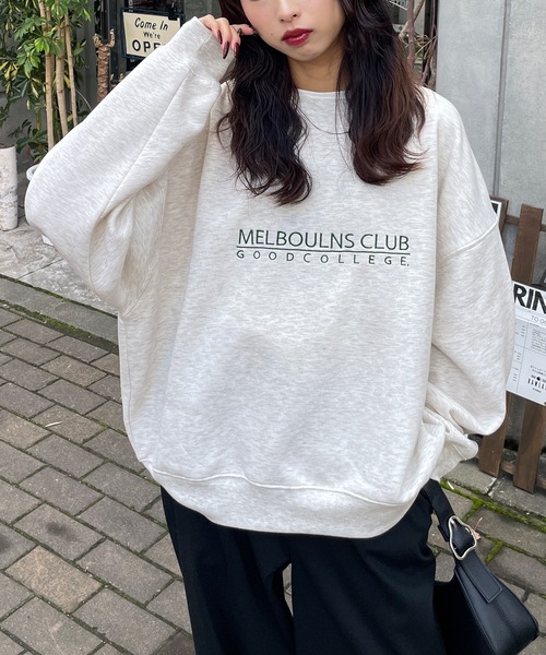 トレーナー スウェット 刺繍カラフルロゴスウェット レディース