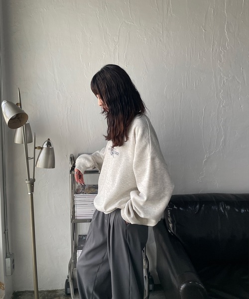 トレーナー スウェット 刺繍カラフルロゴスウェット レディース