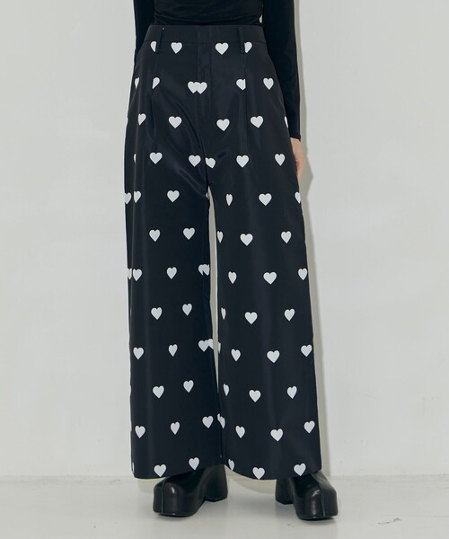 VIVIANO ハート柄　レギンス　VIVIANO ELASTIC PANTS VIVIANO パンツ 「VIVIANO/ヴィヴィアーノ」Heart Pattern pants