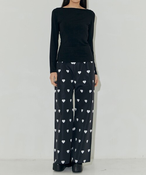 VIVIANO ハート柄 レギンス VIVIANO ELASTIC PANTS （VIVIANO