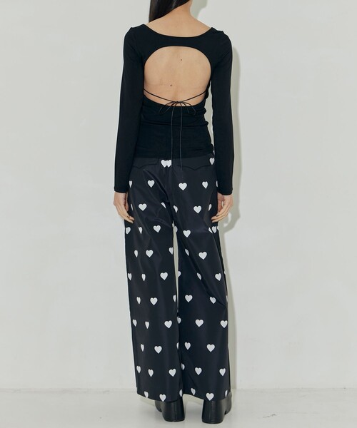 VIVIANO ハート柄　レギンス　VIVIANO ELASTIC PANTS VIVIANO パンツ 「VIVIANO/ヴィヴィアーノ」Heart Pattern pants