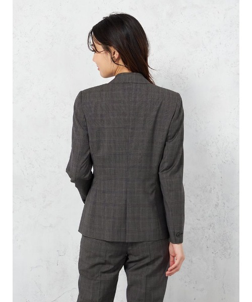 スーツ 「ウール100％」ジャケット 1つボタン「REDA」グレー チェック