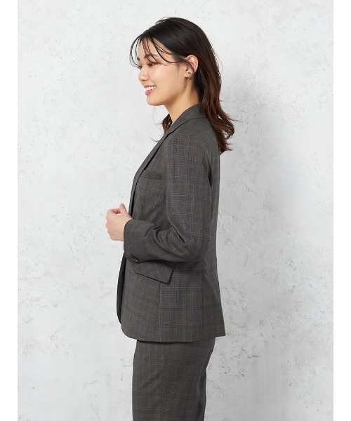 スーツ 「ウール100％」ジャケット 1つボタン「REDA」グレー チェック