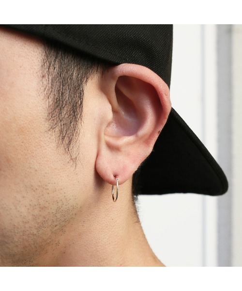ピアス R18K リングフープピアス L/18金イエローゴールド/K18YG メンズ レディース ユニセックス メンズ レディースの画像