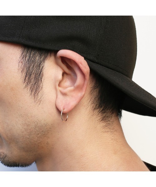ピアス R18K リングフープピアス L/18金イエローゴールド/K18YG メンズ レディース ユニセックス メンズ レディースの画像