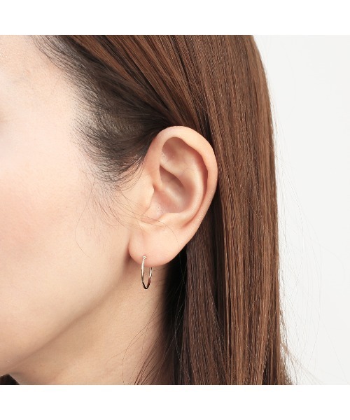 ピアス R18K リングフープピアス L/18金イエローゴールド/K18YG メンズ レディース ユニセックス メンズ レディースの画像