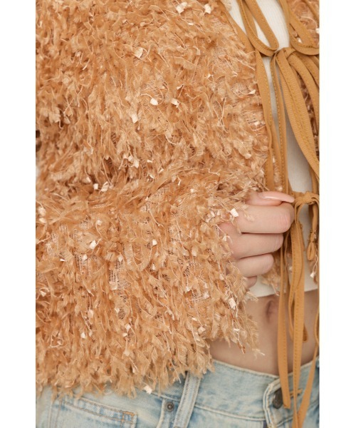 カーディガン 2WAY SHAGGY YARN TOPS ツーウェイ シャギー ヤーン トップス レディース SLY カーディガン 2WAY SHAGGY YARN TOPS ツーウェイ シャギー