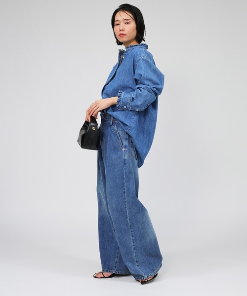 新品 バビロン タックデニムパンツ ハイウエストデニムパンツ バビロンジーンズ BABYLONE ジーンズ デニム デニムパンツ デニムタックパンツ