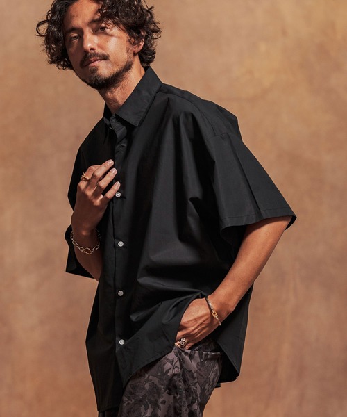 シャツ mhs2278-スーピマコットンオーバーサイズシャツ メンズ