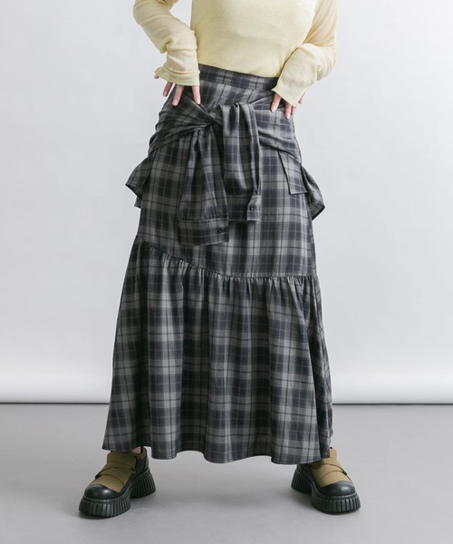 KBF（ケービーエフ） スカート スリーブノットチェックスカート
