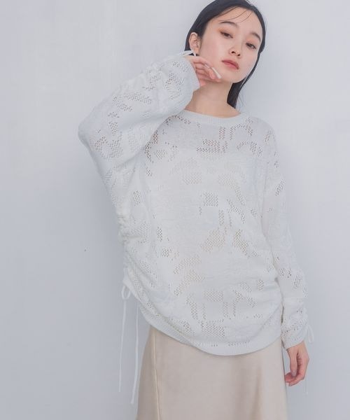 IENA - いち❄️19SS超美品ニットレースプルオーバー セール】 レースレイヤードニット プルオーバー （ニット