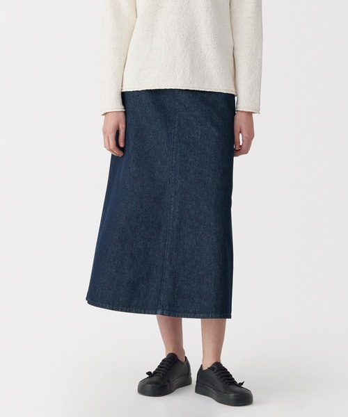 MUJI Labo 婦人 和紙混デニムラップスカート S〜M 婦人 和紙混デニムラップスカート | 無印良品