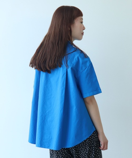 bulle de savon ブラウス シャツ オックス コック半袖ブラウス
