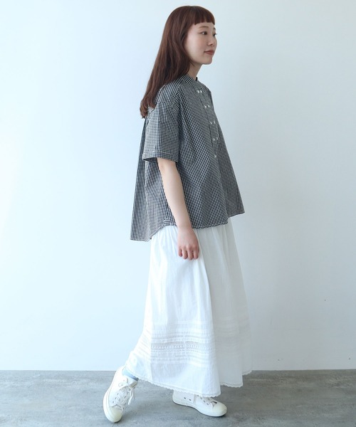 bulle de savon ブラウス シャツ オックス コック半袖ブラウス