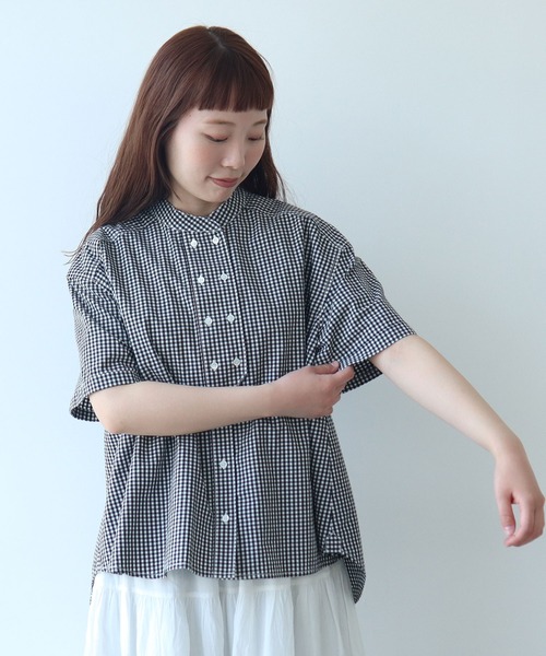 ブラウス シャツ オックス コック半袖ブラウス レディース bulle de savon ブラウス シャツ オックス コック半袖ブラウス
