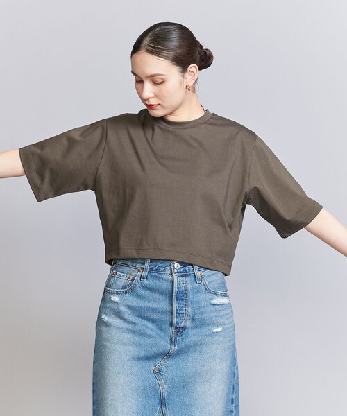 Hビューティー＆ユース　クロップド Tシャツ BEAUTY＆YOUTH UNITED ARROWS tシャツ コットンポリエステル