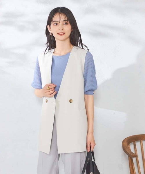 共ベルト付きオーバーサイズノーカラーベスト Mila Owen｜共ベルト付きオーバーサイズノーカラーベスト | Rakuten