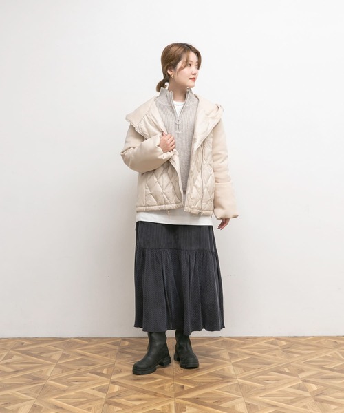 「UR Lab.」 ダウンジャケット FREE オフホワイト レディース_画像3