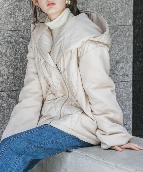 「UR Lab.」 ダウンジャケット FREE オフホワイト レディース_画像4