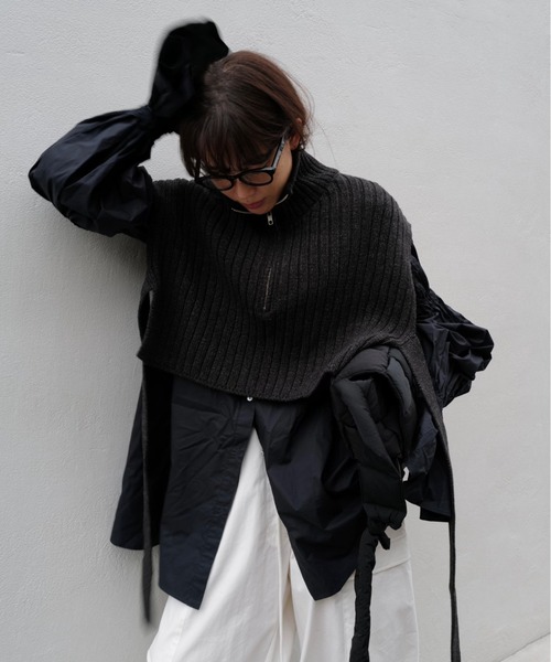 ETRE TOKYO（エトレトウキョウ） ノースリーブニット FREE ブラック