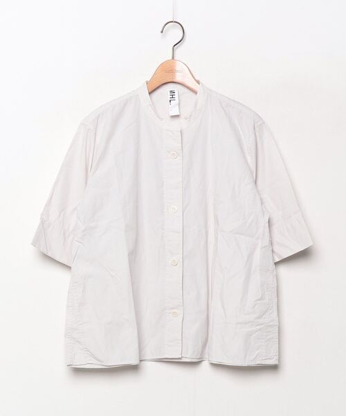 「MHL.」 半袖ブラウス 1 チャコールグレー レディース