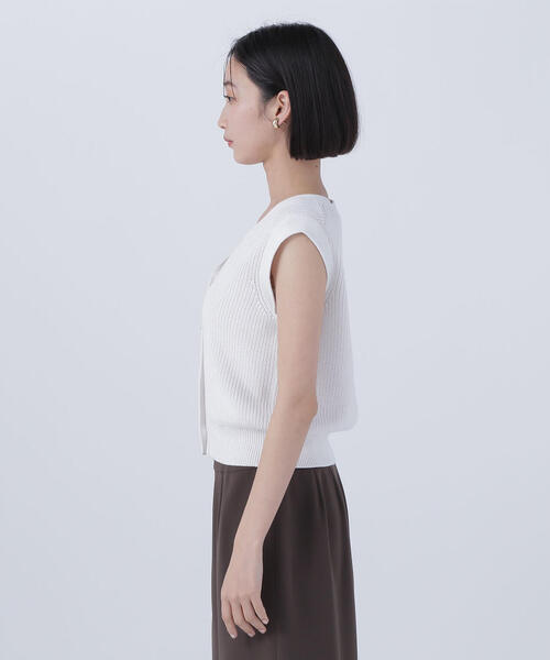 NATURAL BEAUTY BASIC ベスト ジレ ゴールドボタンニットベスト