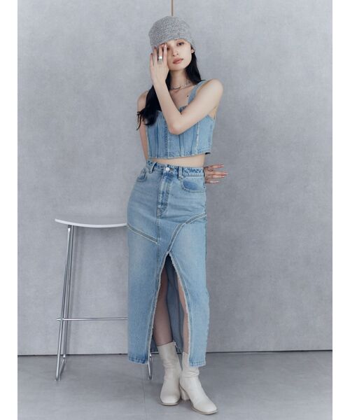 soor ploom⭐︎デニムスカート 楽天市場】ENC エンク front slit denim skirt / フロント