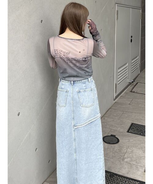 MURUA デニムスカート デニムフロントオープンロングスカート