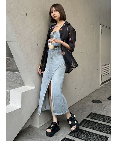MURUA デニムジャケット　ロングスカート　セット MURUA（ムルーア）の「【セット販売】デニムジャケット&ミニ