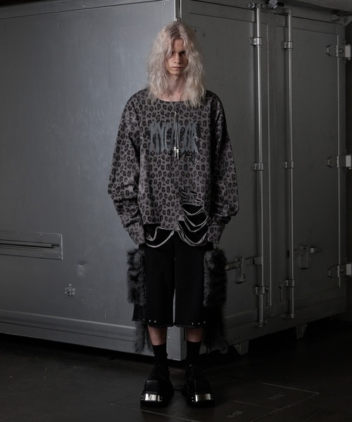 GRANCY ファーポケットデザインハーフデニムカーゴパンツ GRANCY】FurPocket Design Half Denim Cargo Pants / ファー