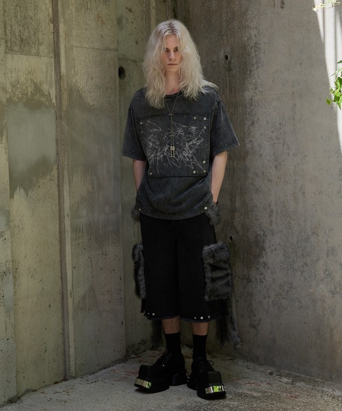 GRANCY ジーンズ 「GRANCY」FurPocket Design Half Denim Cargo