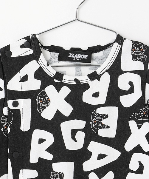 XLARGE KIDS ベビー服 ロンパース 総柄ファニーゴリラショート