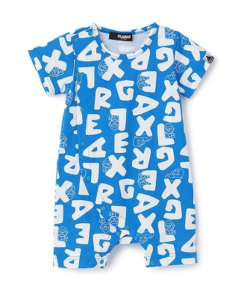 XLARGE KIDS ベビー服 ロンパース 総柄ファニーゴリラショート