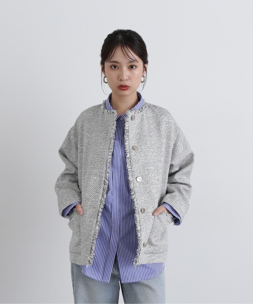 「N.（N. Natural Beauty Basic）」 ツイードジャケット MEDIUM ホワイト系その他 レディース_画像2