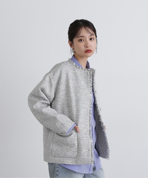 「N.（N. Natural Beauty Basic）」 ツイードジャケット MEDIUM ホワイト系その他 レディース_画像3