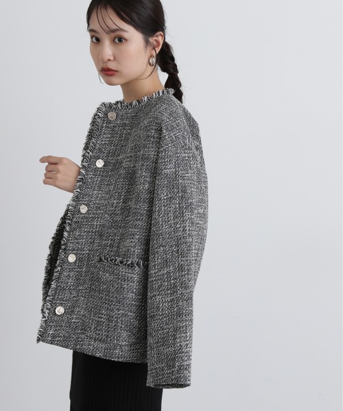 「N.（N. Natural Beauty Basic）」 ツイードジャケット MEDIUM ホワイト系その他 レディース_画像6
