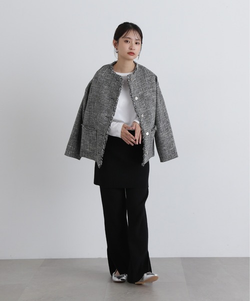 「N.（N. Natural Beauty Basic）」 ツイードジャケット MEDIUM ホワイト系その他 レディース_画像8