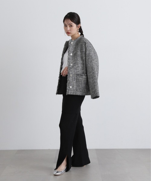 「N.（N. Natural Beauty Basic）」 ツイードジャケット MEDIUM ホワイト系その他 レディース_画像9