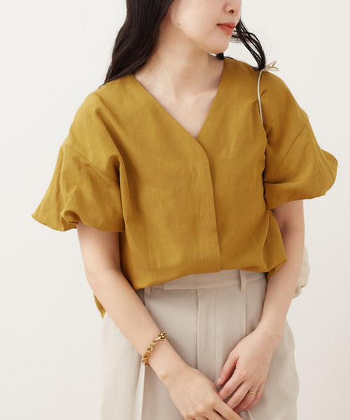 「journal standard L'essage」 半袖ブラウス - ゴールド レディース