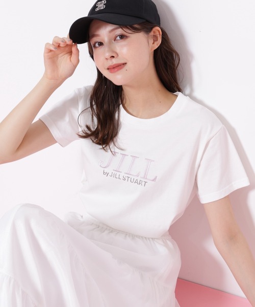 tシャツ オーガニックコットン刺繍＆ホットフィットロゴTシャツ レディース