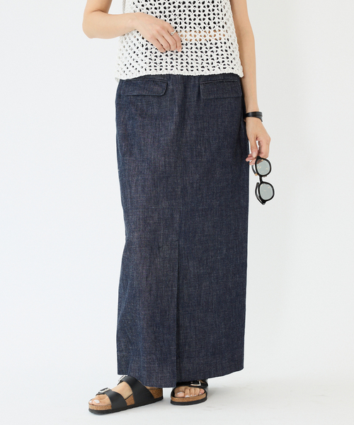 IENA デニムタイトスカート セール】LE DENIM ボタンタイトスカート◇（デニムスカート