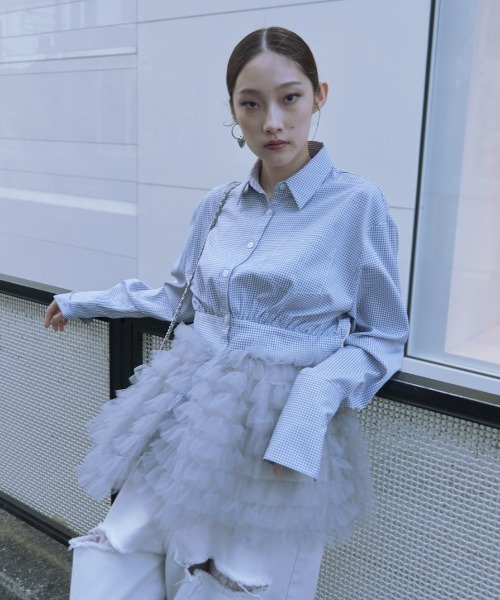 HONEY MI HONEY（ハニーミーハニー） ブラウス シャツ tulle peplum