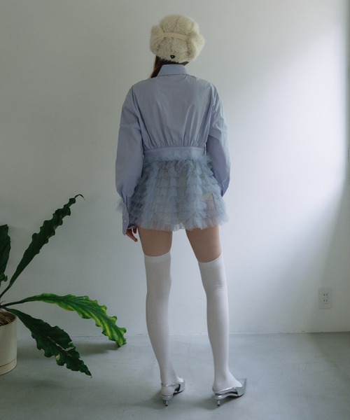 HONEY MI HONEY（ハニーミーハニー） ブラウス シャツ tulle peplum